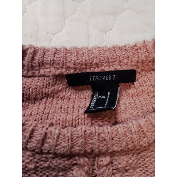 Women's Forever 21 Y2K Pink Crop Knot Long Sleeve Sweater Soft Small - Picture 10 of 10